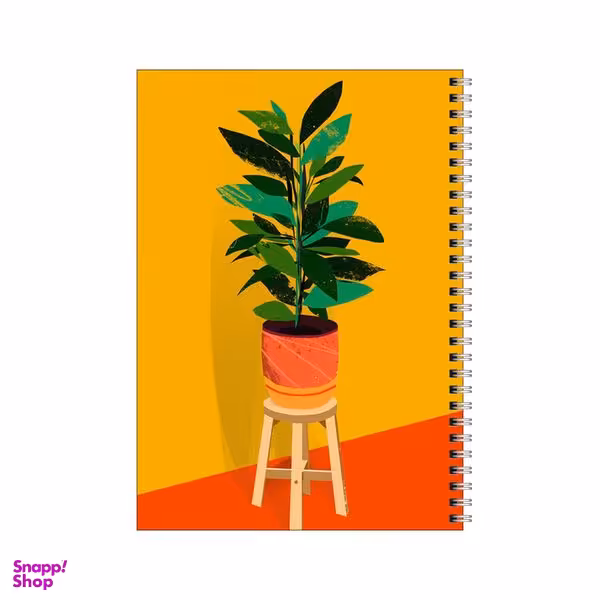 دفتر مشق 50 برگ بامبیلیپ طرح گلدان درعصر نارنجی کد 1050874