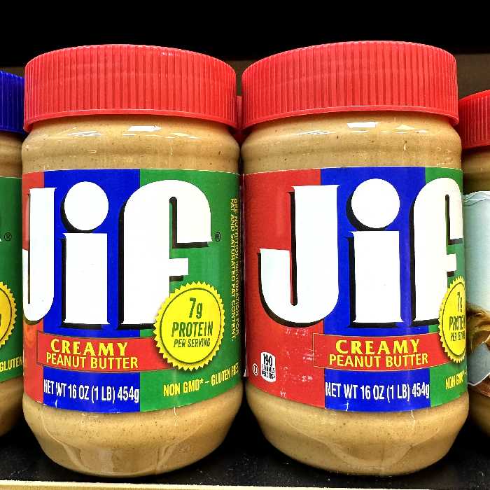 کره بادام زمینی جیف Jif کرمی بدون گلوتن ساخت آمریکا 454 گرم آجیل و خشکبار مهران 