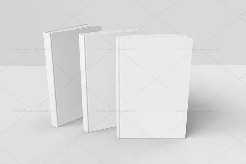 موکاپ کتاب ایستاده از زاویه رو به رو | گرافیک با طعم تربچه