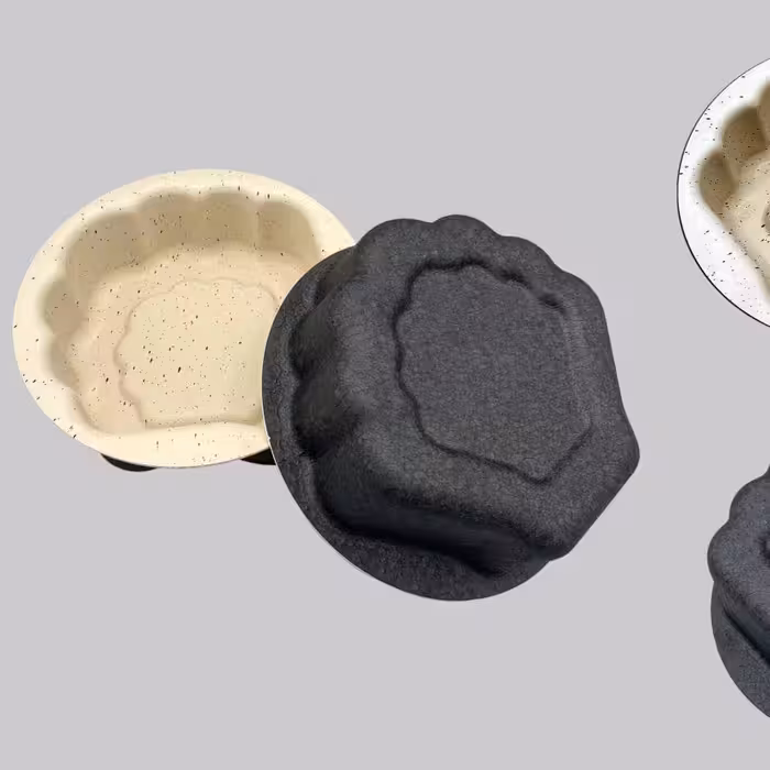 قالب ته چین کته طرح صدف با عمق 5 و نیم و قطر حدود 16 سانت