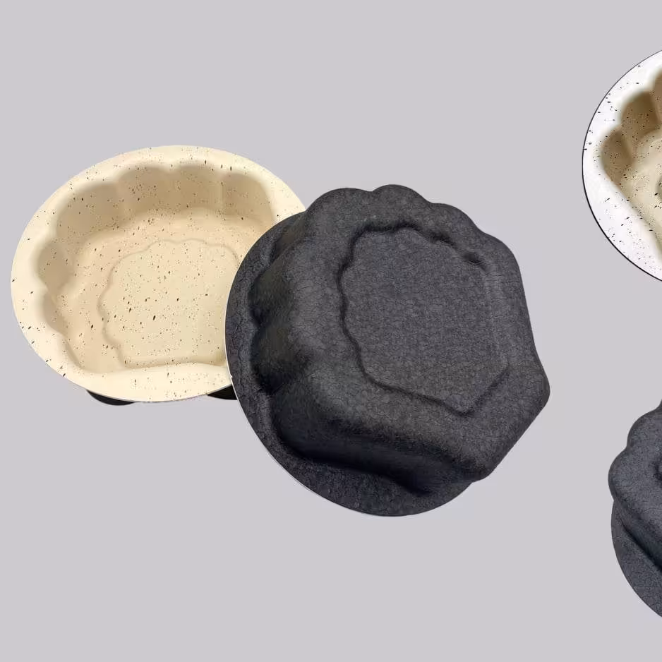 قالب ته چین کته طرح صدف با عمق 5 و نیم و قطر حدود 16 سانت