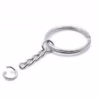 بسته 1000 عددی عمده حلقه زنجیر جاکلیدی و جاسوییچی تخت فلزی شیک سه سانتی 