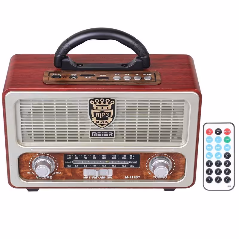 رادیو اسپیکر بلوتوثی رم و فلش خور Meier M-111BT  همراه ریموت کنترل
