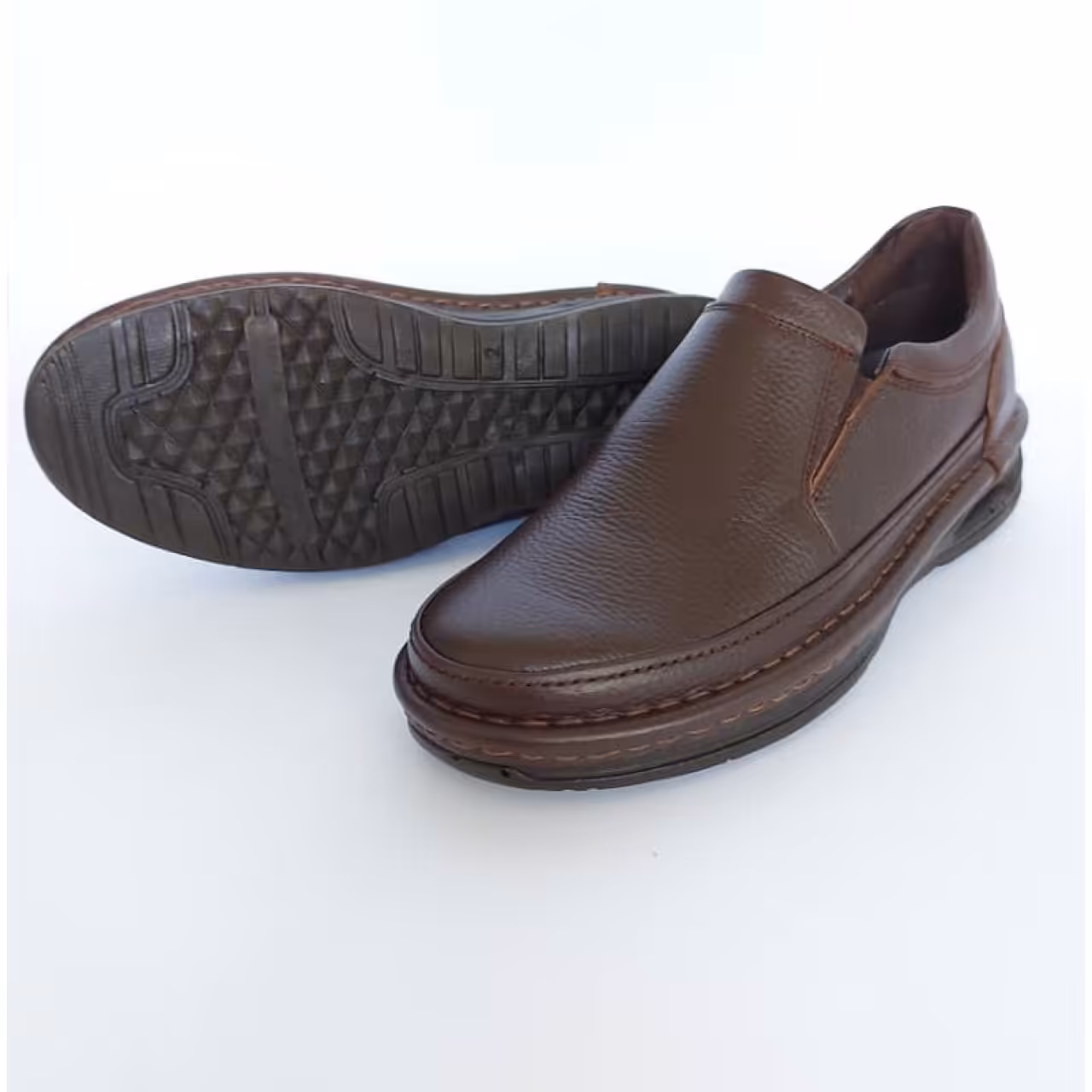 کفش مردانه تمام چرم طبی مدل کلارک قهوه ای