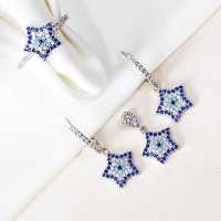 نیم ست نقره چشم و نظر مدل ستاره ای عیار 925 کد 1613