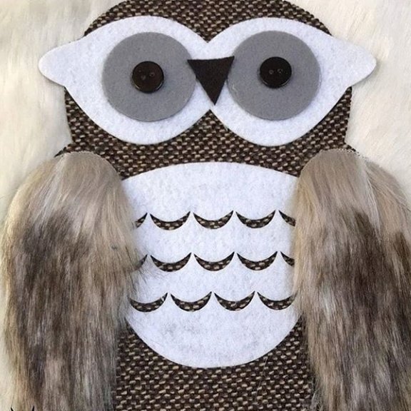 اپلیکه ی جغد 30 سانت ارتفاع