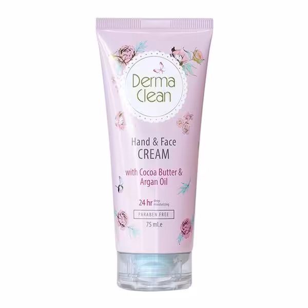 کرم دست و صورت حاوی کوکوباتر و روغن آرگان درماکلین ۷۵ میل