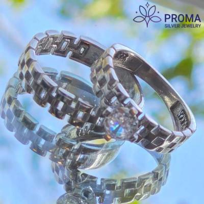 ست حلقه نقره رولکس مدل PRM12