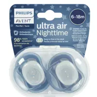 پستانک اونت اولترا ایر شب تاب 6-18ماه avent ultra air طرح ستاره و ماه