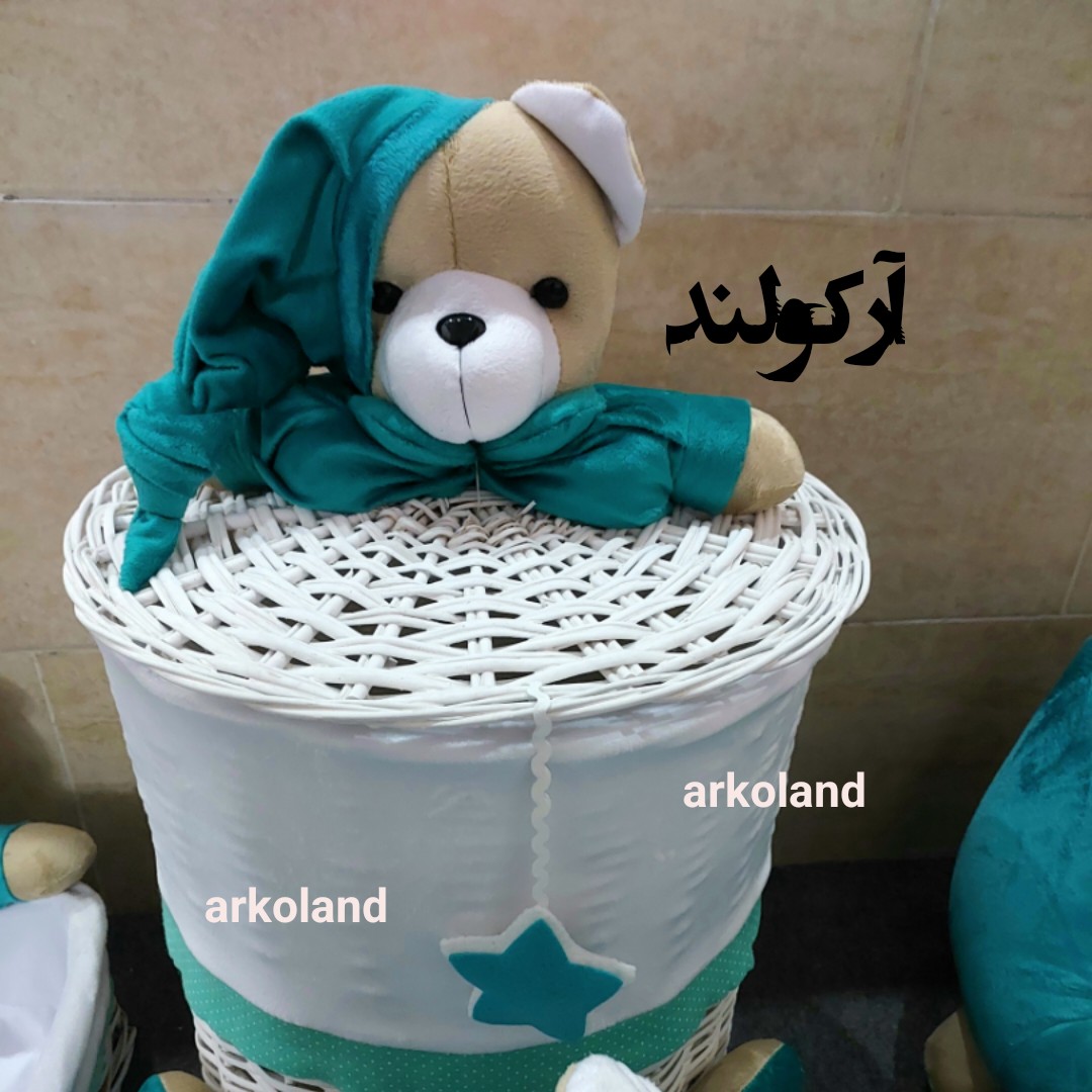 سبد لباس ارتفاع 45 تا 50 سانت رنگ سبز بنتون