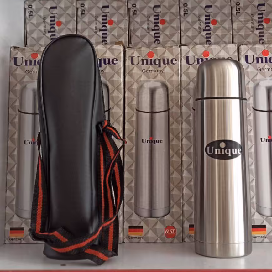 فلاکس استوانه یونیک آلمان ب همراه کاور فلاکس  نیم لیتری 