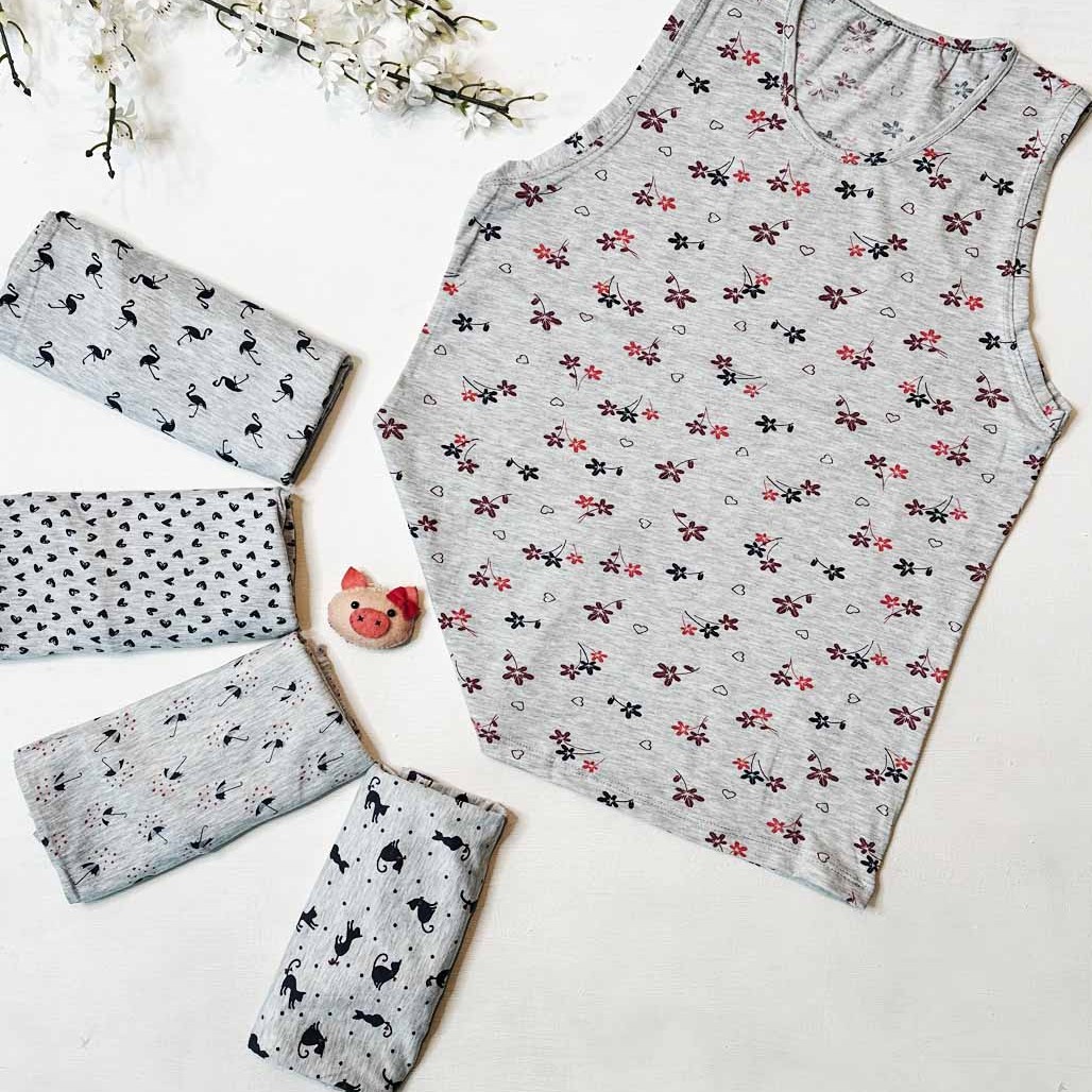 تاپ زنانه طرح دار  نخ پنبه لاکرادار با کیفیت عالی بدون حساسیت دهی 