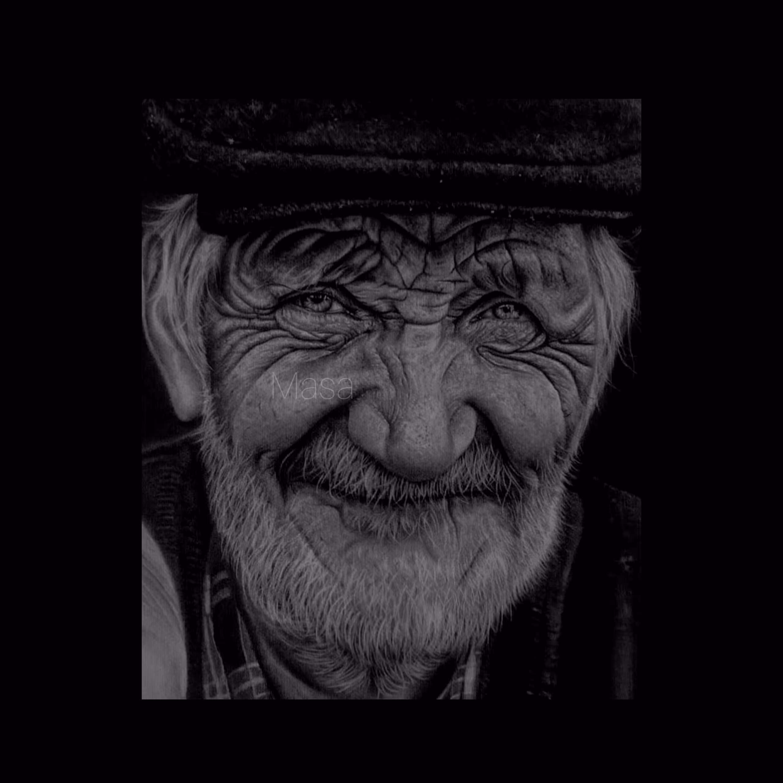 نقاشی پیرمرد خندان