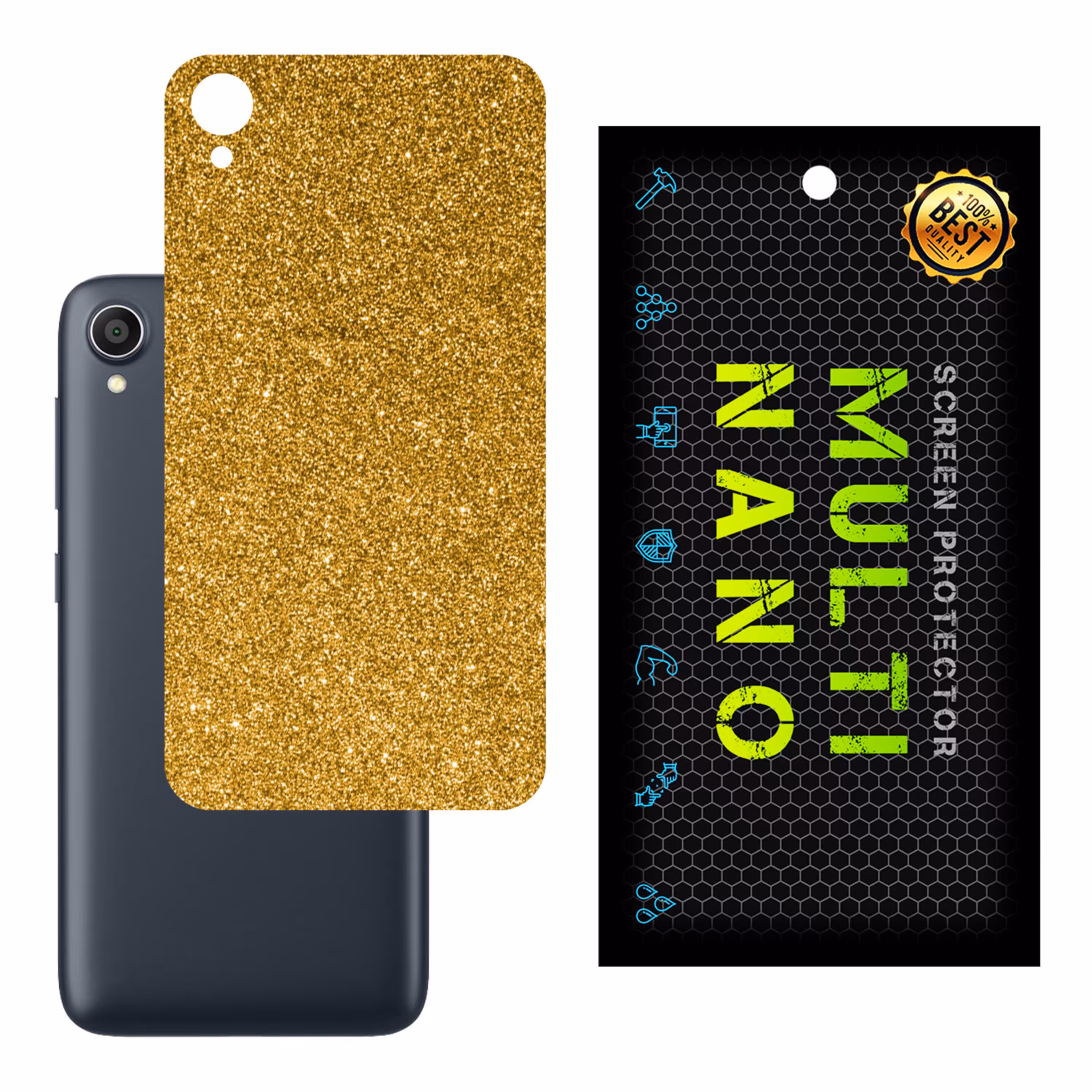 برچسب پوششی MultiNano مدل X-G1F-Gold برای پشت موبایل ایسوس Zenfone Live L1