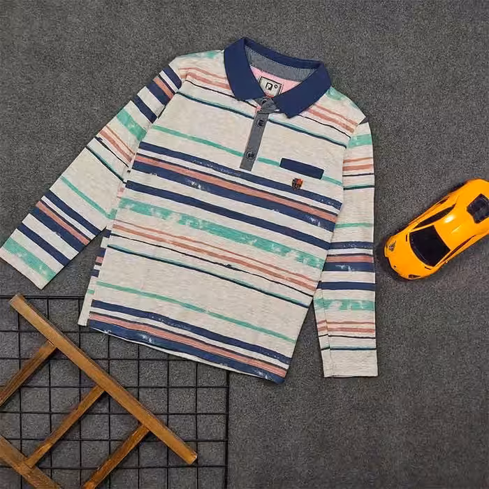 بلوز پسرانه راه راه چند رنگ سایز 4 تا 9 سال