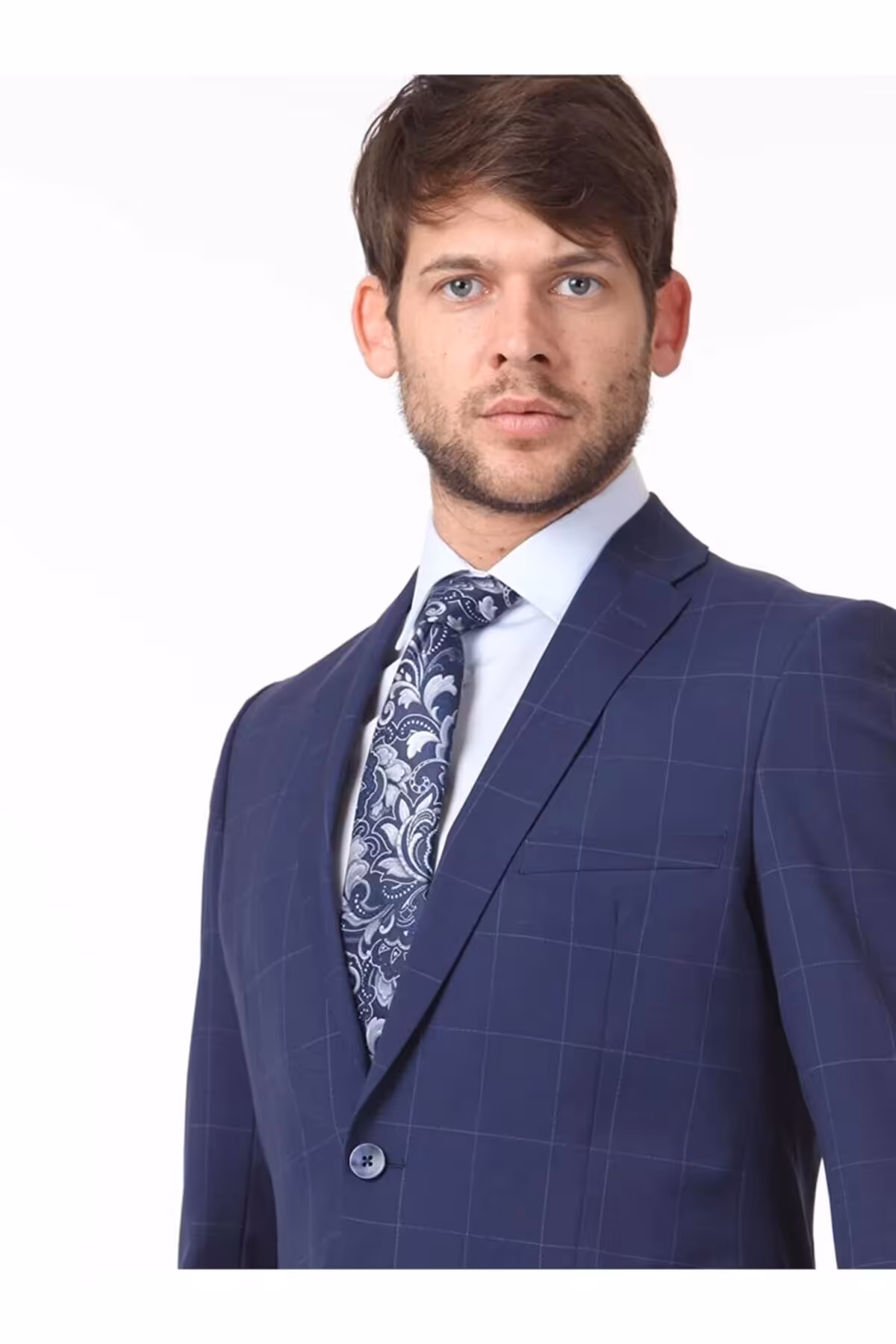 کت وشلوار آبی مردانه و شلوار بافته شده 6 قطره ای باریک Kip