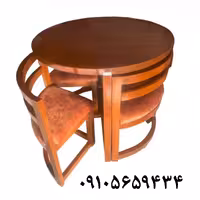 میز ناهار خوری کمجا 4 نفره قطر 90 با رنگ بندی( برای خرید عمده پیام دهید )