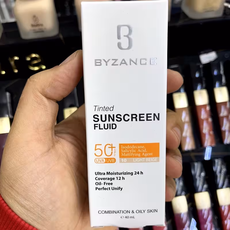10ضد افتاب رنگی بیزانس تحت لیسانس فرانسه Spf 50 Light beige (10) پوست چرب و مختلط ماندگاری 12 ساعته بصورت مات روی پوست | amazonchi