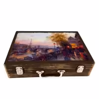 جعبه چوبی مدل چمدان بزرگ طرح پاریس رویایی5    