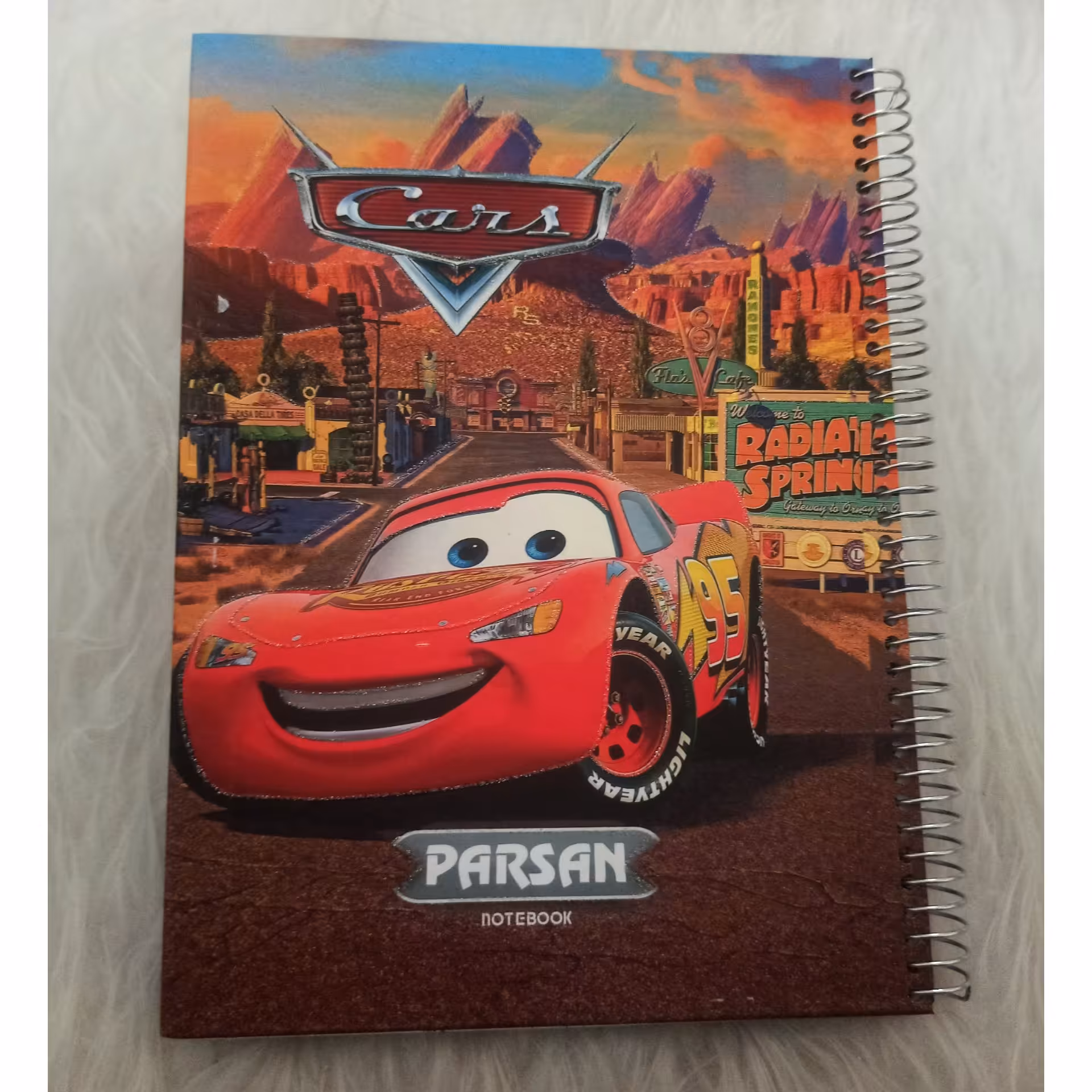 دفتر سیمی، 100برگ، جلد سخت، سایز 23*17، طرح ماشین ها