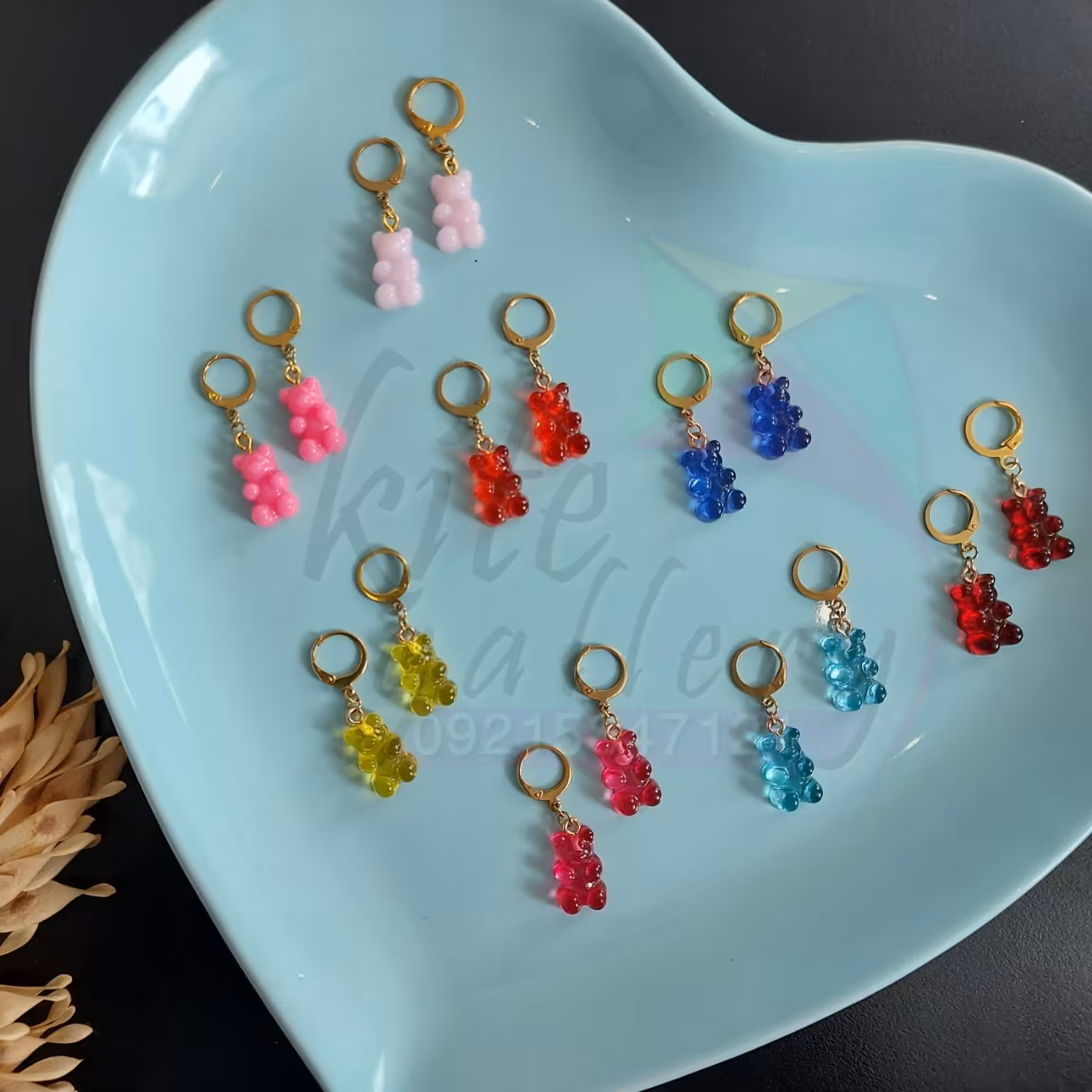 گوشواره خرس پاستیلی در رنگ های زیبا و شاد