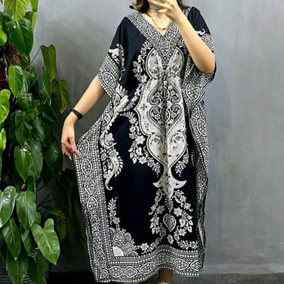 پیراهن روزمره زنانه نخی مدل پانچ ساحلی هندی