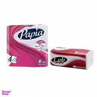 دستمال کاغذی و دستال توالت پاپیا مدل 250 برگ کدT8 مجموعه 9 عددی