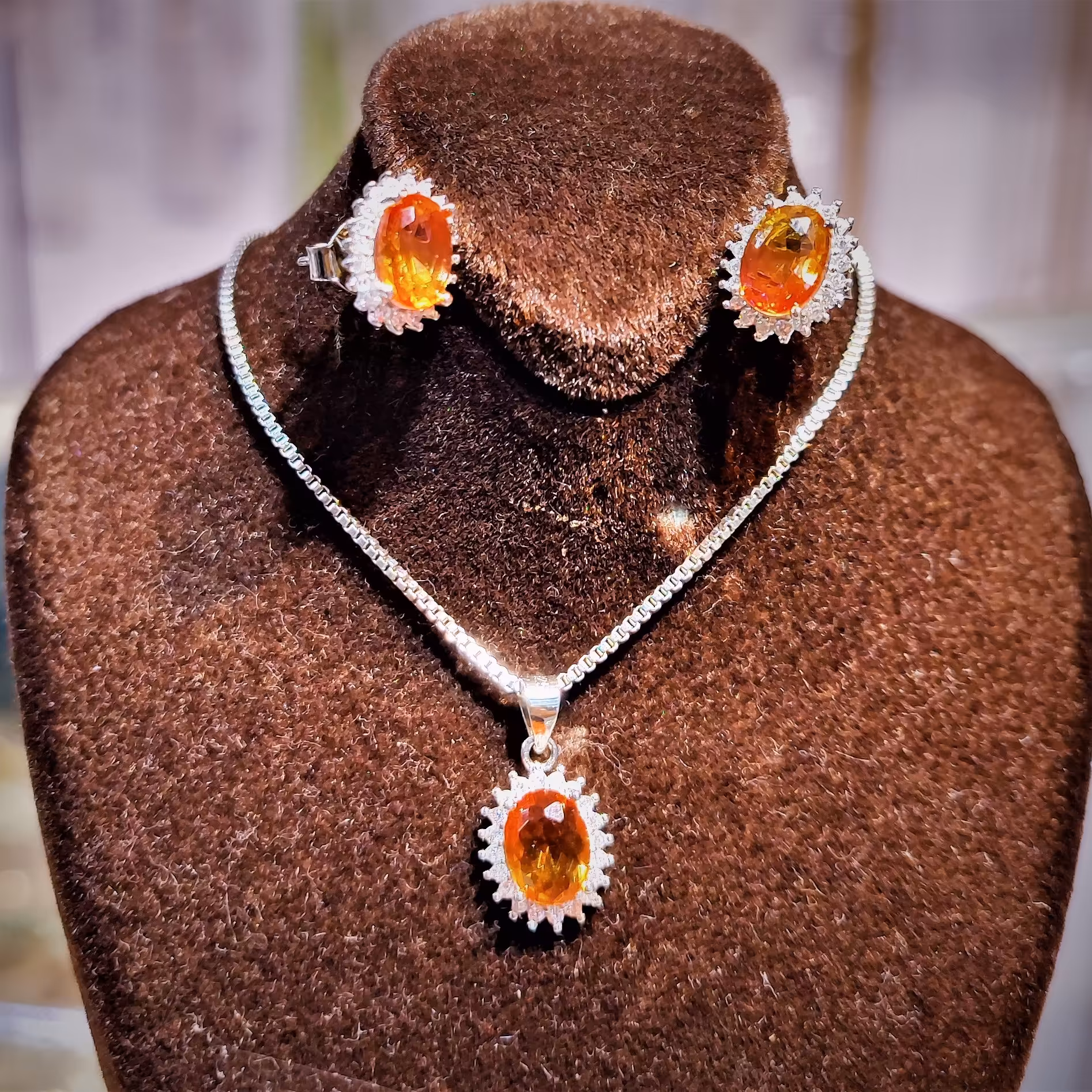 نیم ست خارجی نقره جواهر 925 عیار  کد 753