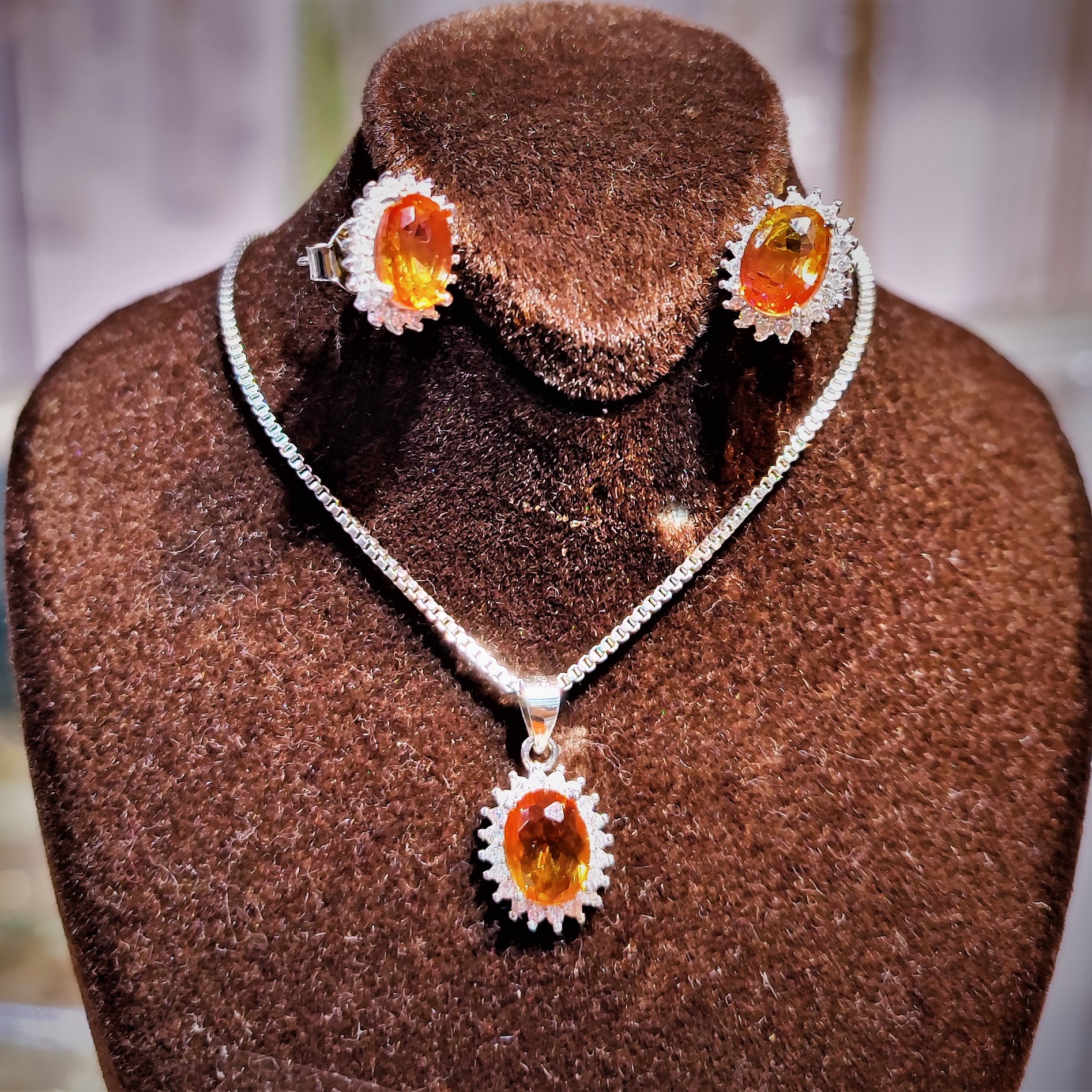 نیم ست خارجی نقره جواهر 925 عیار  کد 753