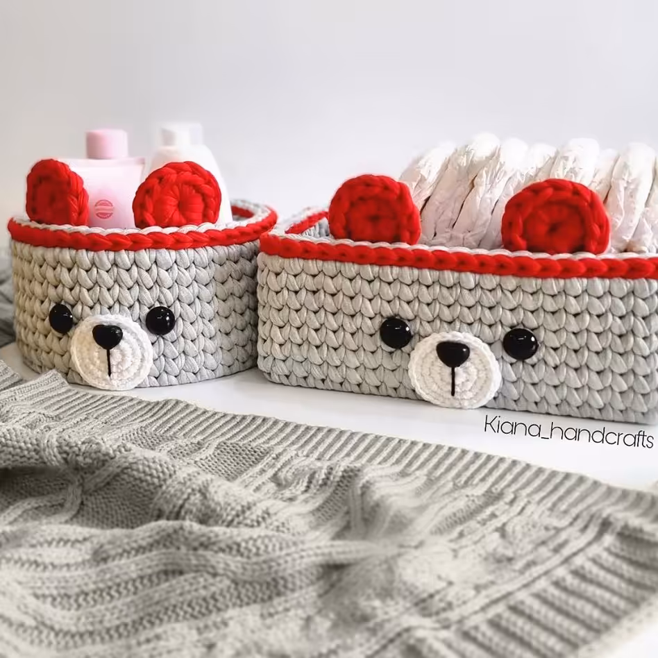 ست دوتکه باکس سیسمونی و اتاق کودک تریکویی مدل خرسی