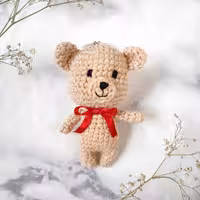 عروسک خرس جاکلیدی خرس آویز خرس دست بافت 