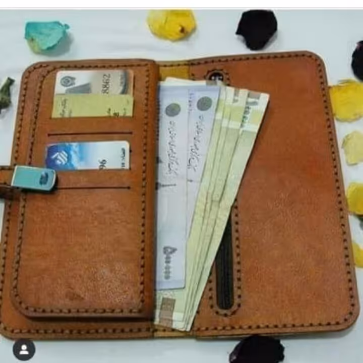 کیف پول 3لت چرم طبیعی گاو کد34