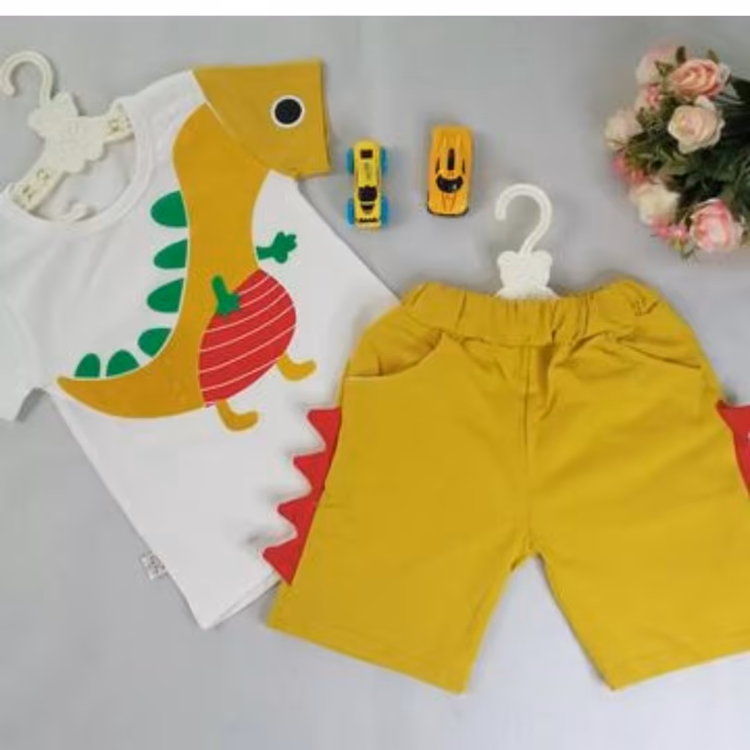 تیشرت شلوارک پسرانه وارداتی تک رنگ مناسب 6ماه تا دوسال