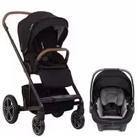 کالسکه نونا میکس نکست جدید رنگ مشکی با چرم دوزی قهوه ای و کریر مشکی نونا مدل پیپا نکست   nuna mixx next  caviar / new