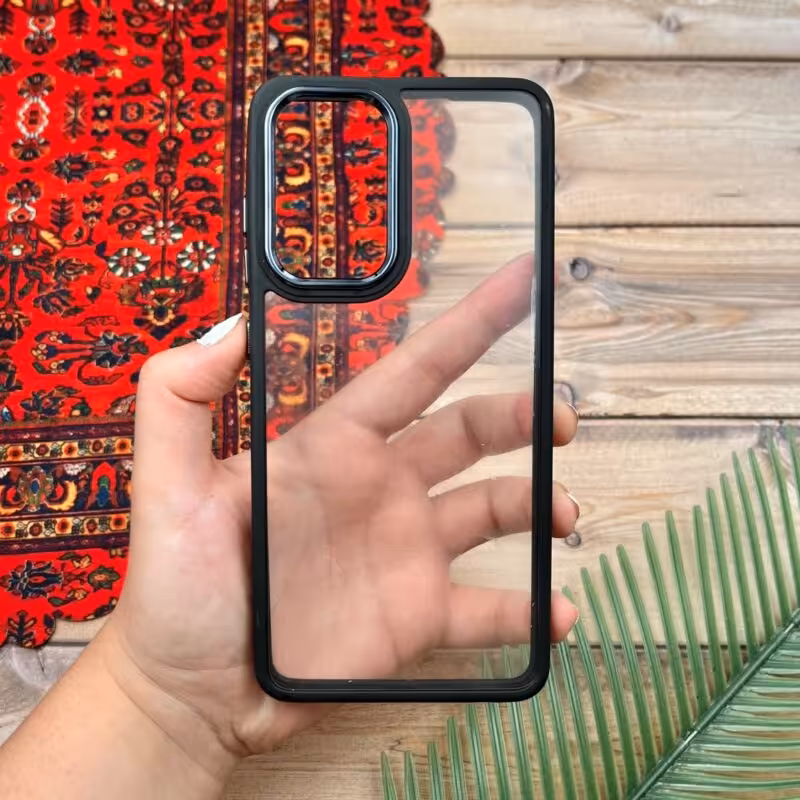 قاب گوشی Galaxy A52 -  Galaxy A52S سامسونگ دور سیلیکونی متال مشکی کد 47676