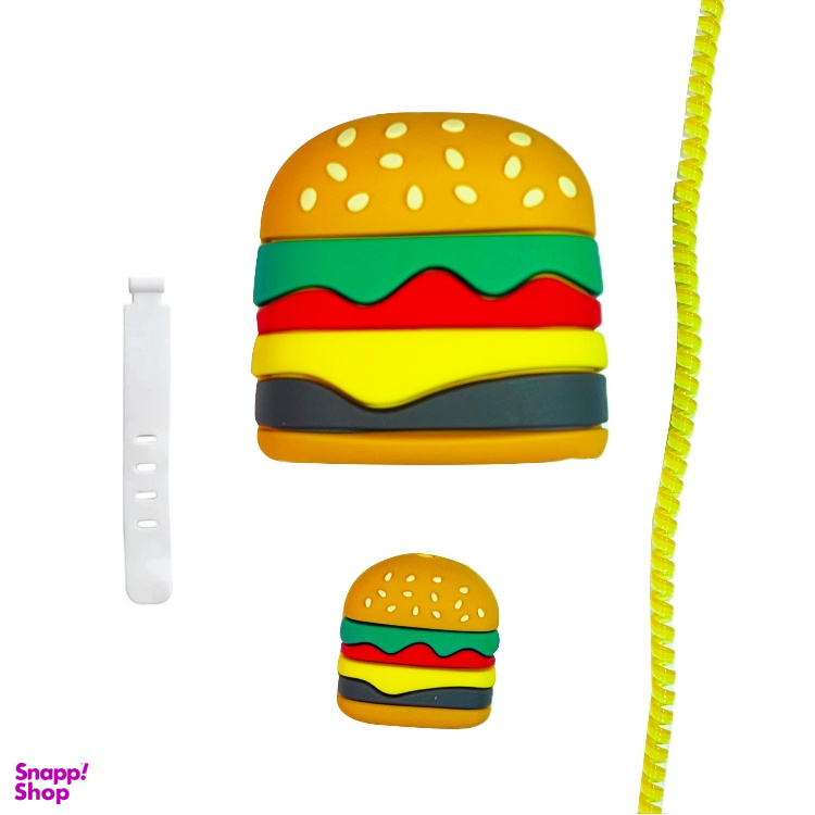 محافظ کابل و شارژر دیواری مدل توت فرنگی مجموعه 4 عددی