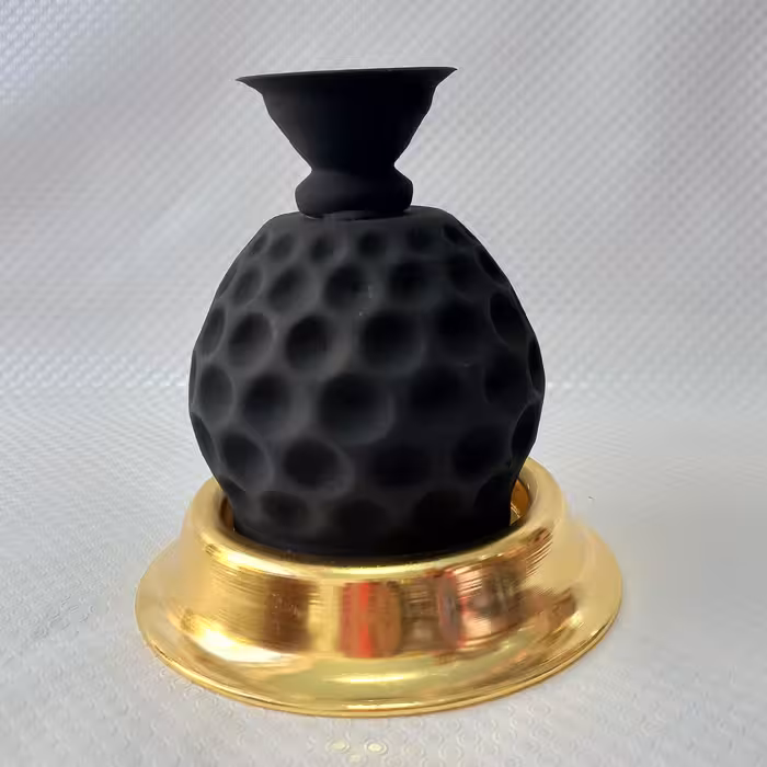 شمعدان اناناسی پایه فلزی و زنگ مصنوعی هسش و سنگین 