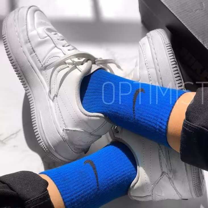 جوراب نایک ساقدار زمینه آبی اسپرت نخ پنبه