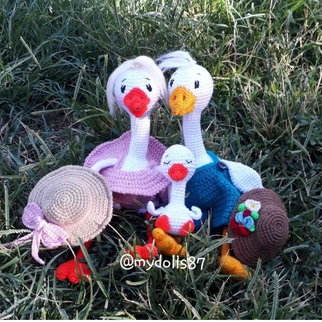 عروسک غاز،خانواده غازها بافتنی