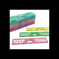 خط کش ژله ای (شابلون اشکال و دایره) 20 سانت بسته ی 18 عددی