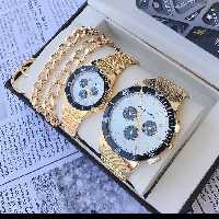 ست ساعت کامل تایوانی استیل دستبند و انگشتر استیل رنگ ثابت 