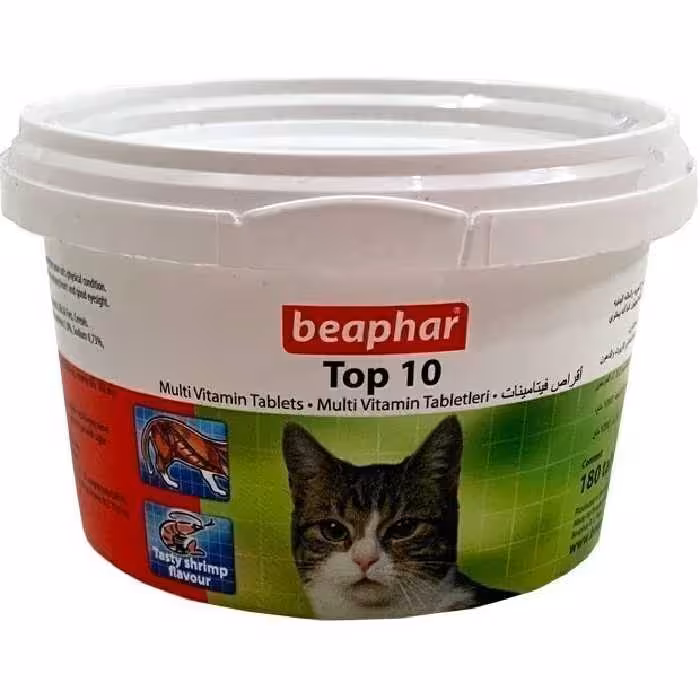 قرص مولتی ویتامین گربه بیفار مدل TOP 10 | سیمبا پت استور