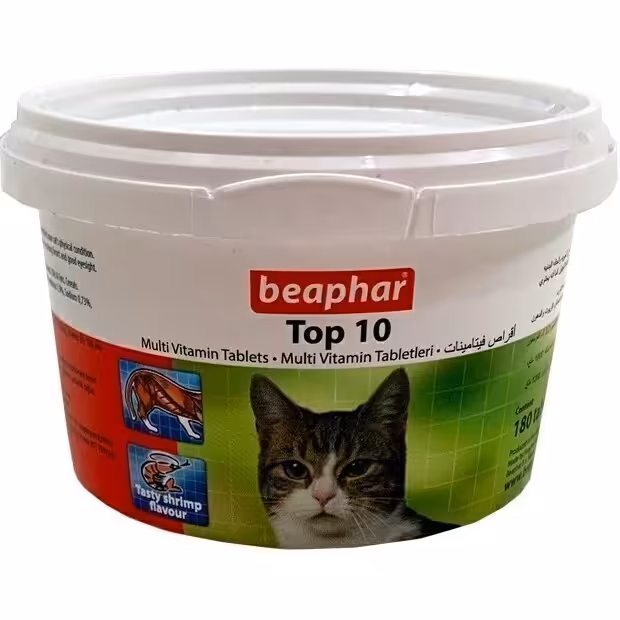 قرص مولتی ویتامین گربه بیفار مدل TOP 10 | سیمبا پت استور