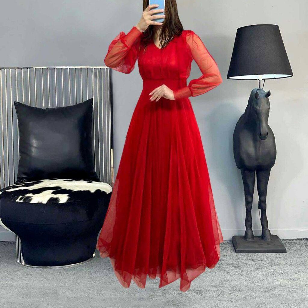 لباس مجلسی گل سرخ