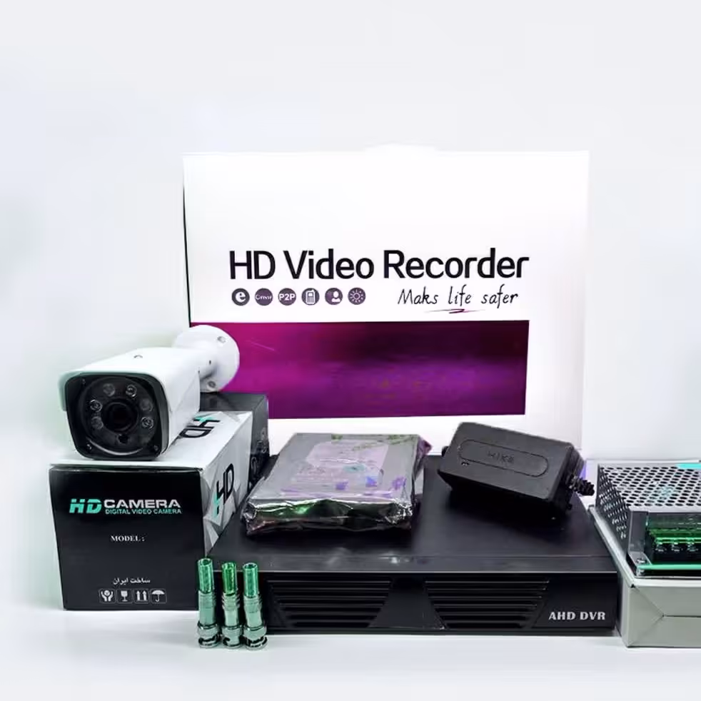 دوربین حرفه ای مداربسته پکیج کامل 4دوربین  3مگاپیکسل 