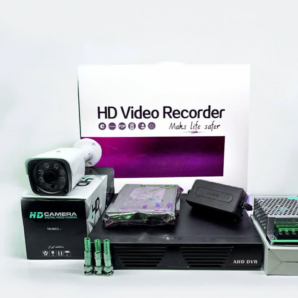 دوربین حرفه ای مداربسته پکیج کامل 4دوربین  3مگاپیکسل 