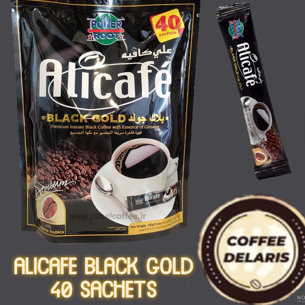 علی کافه بلک گلد اصل وارداتی پک 40 عددی تاریخ جدید