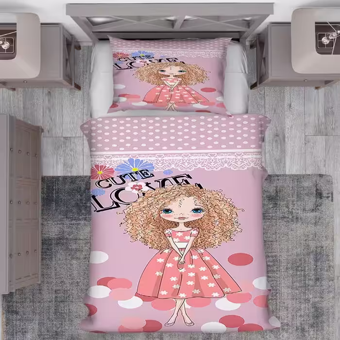 روتختی دخترانه یک نفره صورتی pk-2110b