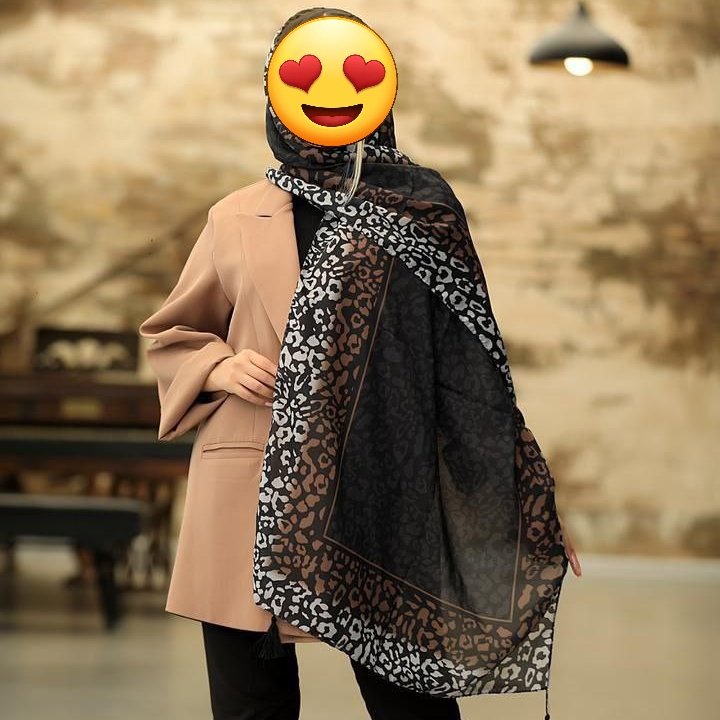 شال ترک نخی مدل پلنگی منگوله دار مجلسی شیک (قواره 2 در 75)