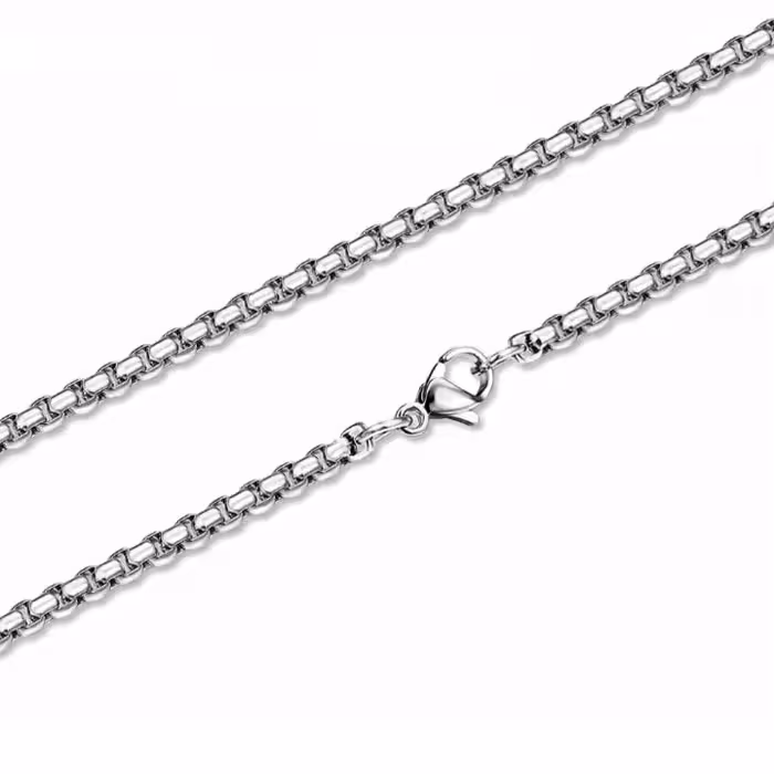 زنجیر استیل ونیزی اصلی مردانه پولیش خورده 75 تا 80سانتیمتری